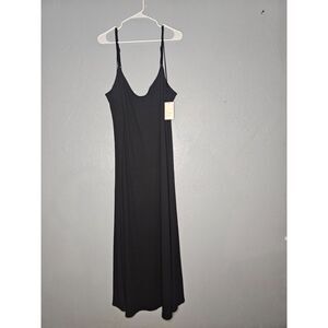 NWT A New Day Black Ribbed Maxi Slip Dress Plus Size 3X Camisole Minimalist